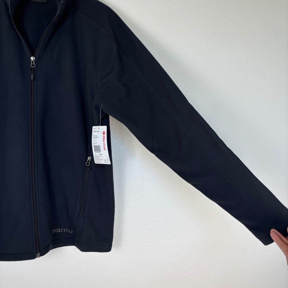 Marmot Rocklin Full Zip Fleece Jacket Mens Medium Black 901075 NWT - Picture 14 of 16